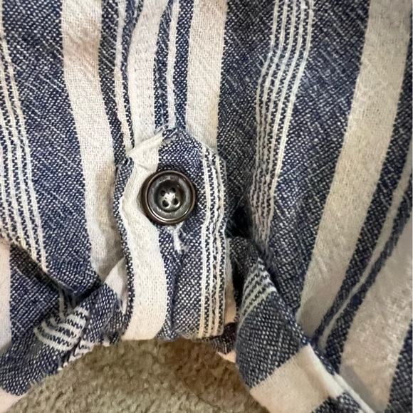 Per Se Linen Blend Striped Cuffed Shorts size Large - Picture 3 of 4